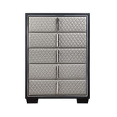 ACME Nicola Silver PU & Black Finish Nicola Chest Model BD01431